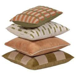 Sierkussens<WOOOD Sierkussen Vola Groen / Terra - set 4 stuks