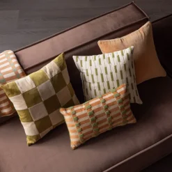 Sierkussens<WOOOD Sierkussen Vola Groen / Terra - set 4 stuks