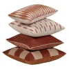 Sierkussens<WOOOD Sierkussen Zena Roze / Roestbruin - set 4 stuks