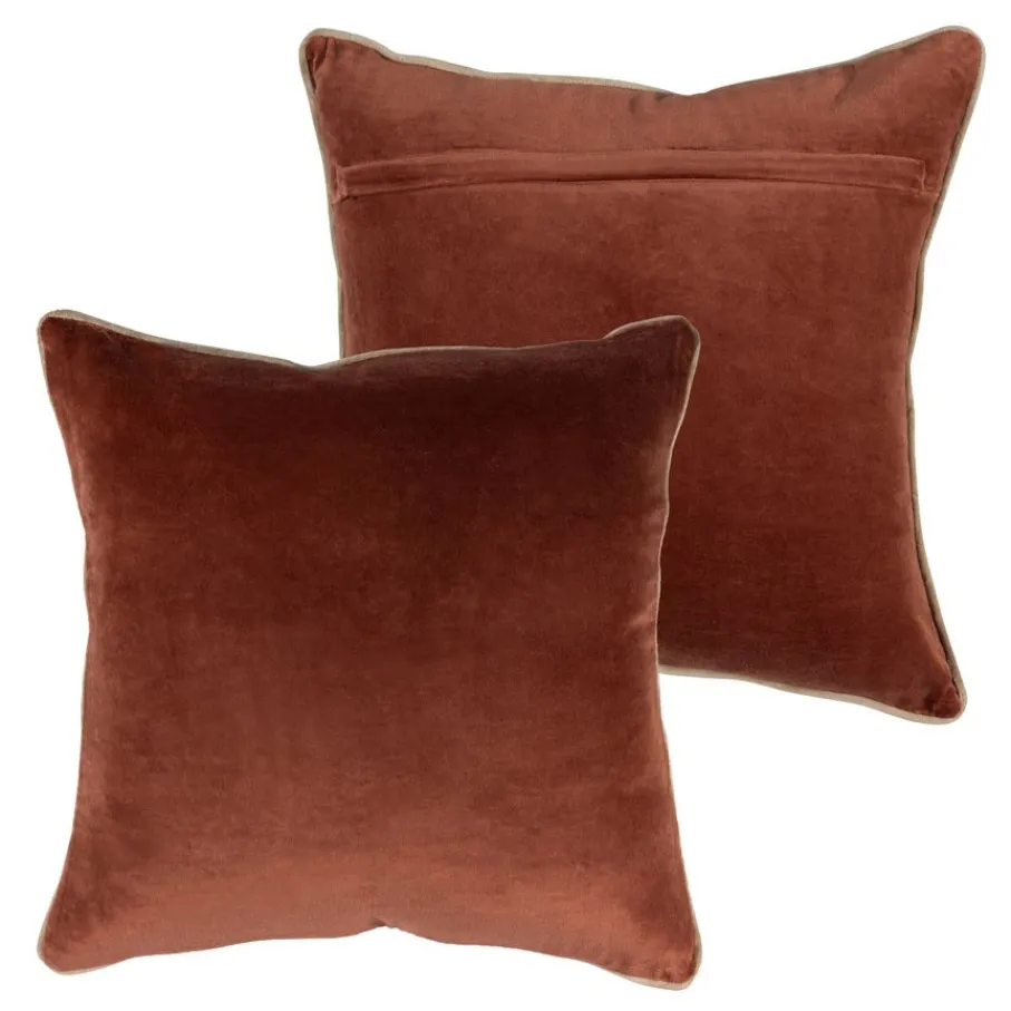 Sierkussens<WOOOD Sierkussen Zena Roze / Roestbruin - set 4 stuks