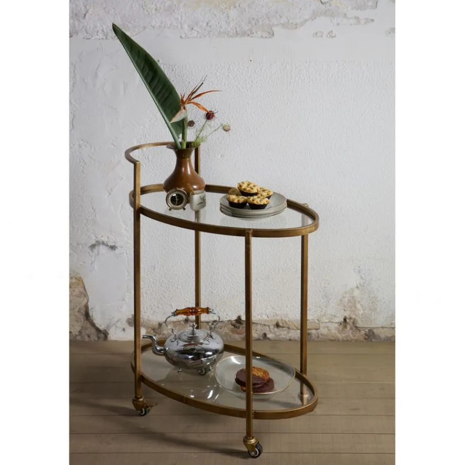 Opbergkasten<WOOOD Trolley Push Goud