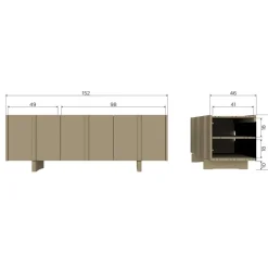 Tv-Meubels<WOOOD TV-meubel Basu Moss - 152x53x46 cm