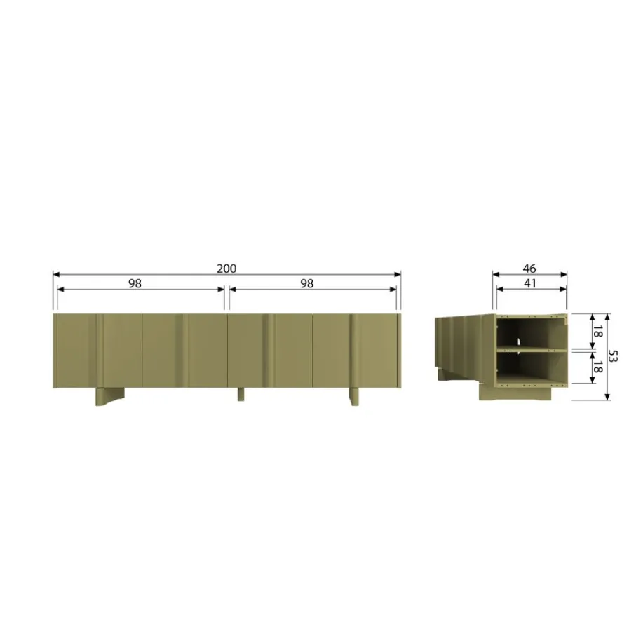 Tv-Meubels<WOOOD TV-meubel Basu Moss - 200x53x46 cm