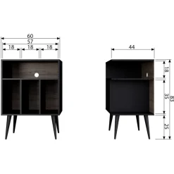 Tv-Meubels<WOOOD TV-meubel James Zwart - 60x83x44 cm