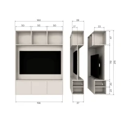 Tv-Meubels<WOOOD TV-meubel Meggy Dust - 160x215x40 cm