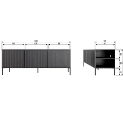 Tv-Meubels<WOOOD TV-meubel New Gravure Dust - 150x56x44 cm