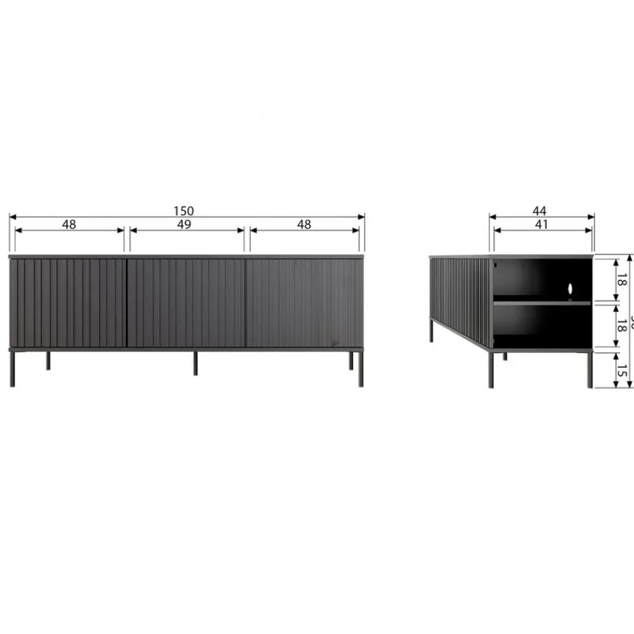 Tv-Meubels<WOOOD TV-meubel New Gravure Dust - 150x56x44 cm