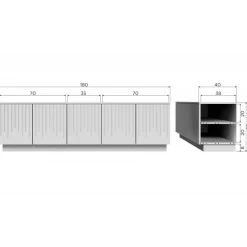 Tv-Meubels<WOOOD TV-meubel Pencil Mist - 180x52x40 cm