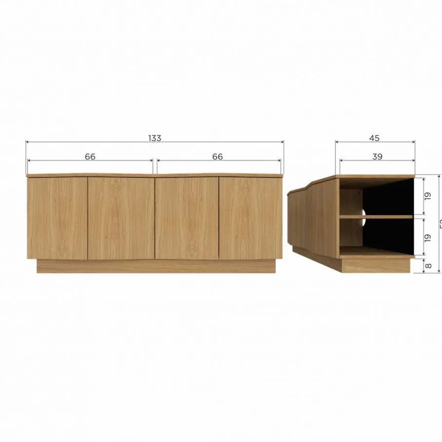 Tv-Meubels<WOOOD TV-meubel Zuma Naturel - 133x52x45 cm