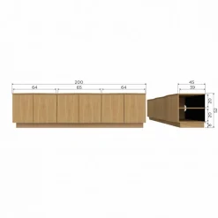 Tv-Meubels<WOOOD TV-meubel Zuma Naturel - 200x52x45 cm