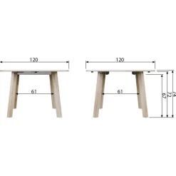 Eettafels<WOOOD Uitschuifbare Eettafel Lange Jan Wit - 120/160/200x120 cm
