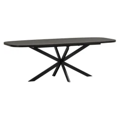 Eettafels<WOOOD Uitschuifbare Eettafel Arros Zwart - 180/220x90 cm