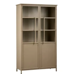Buffetkasten|Vitrinekasten<WOOOD Vitrinekast Exhibit Khaki - 99x170x44 cm