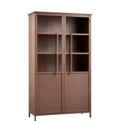Buffetkasten|Wandkasten<WOOOD Vitrinekast Exhibit Tan - 99x170x44 cm