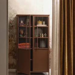 Buffetkasten|Wandkasten<WOOOD Vitrinekast Exhibit Tan - 99x170x44 cm