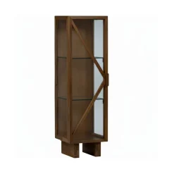Vitrinekasten<WOOOD Vitrinekast Kella Donkerbruin - 40x137x39 cm