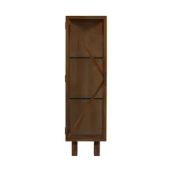 Vitrinekasten<WOOOD Vitrinekast Kella Donkerbruin - 40x137x39 cm