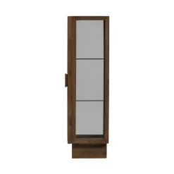 Vitrinekasten<WOOOD Vitrinekast Kella Donkerbruin - 40x137x39 cm