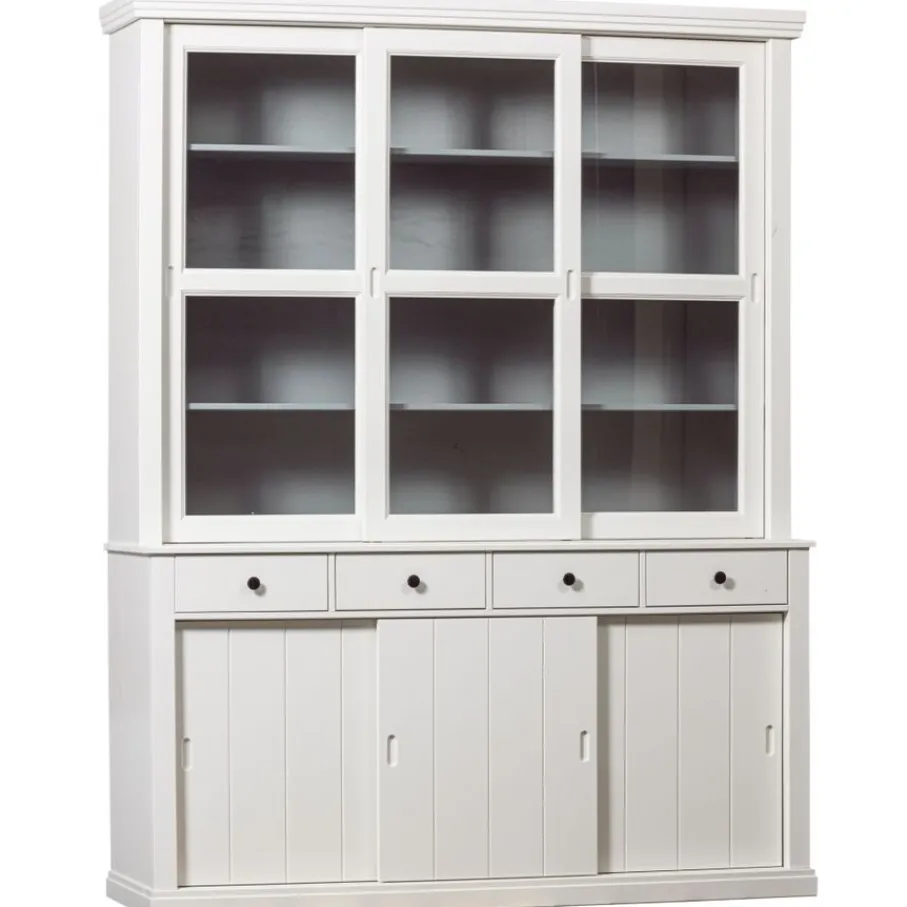 Vitrinekasten<WOOOD Vitrinekast Lagos Wit - 166x214x48 cm