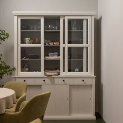 Vitrinekasten<WOOOD Vitrinekast Lagos Wit - 166x214x48 cm