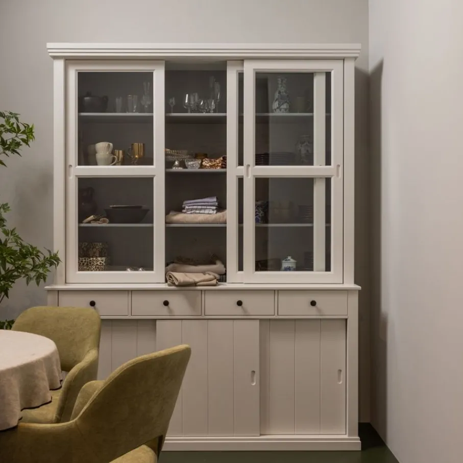 Vitrinekasten<WOOOD Vitrinekast Lagos Wit - 166x214x48 cm