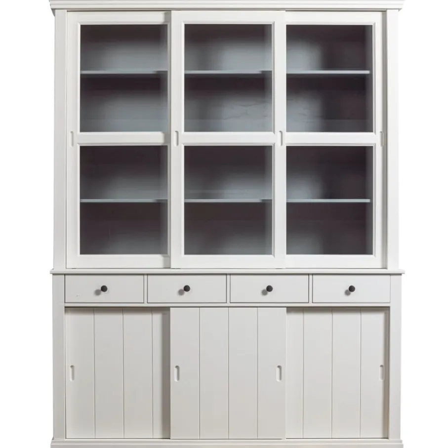 Vitrinekasten<WOOOD Vitrinekast Lagos Wit - 166x214x48 cm
