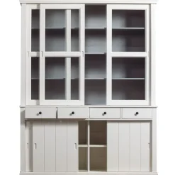 Vitrinekasten<WOOOD Vitrinekast Lagos Wit - 166x214x48 cm