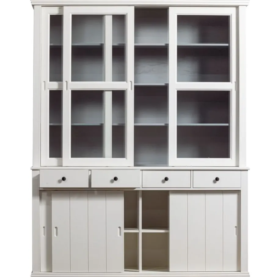 Vitrinekasten<WOOOD Vitrinekast Lagos Wit - 166x214x48 cm