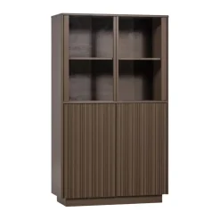 Vitrinekasten<WOOOD Vitrinekast Nova Truffel - 102x172x40 cm