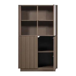 Vitrinekasten<WOOOD Vitrinekast Nova Truffel - 102x172x40 cm