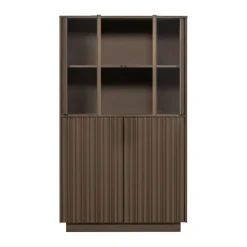 Vitrinekasten<WOOOD Vitrinekast Nova Truffel - 102x172x40 cm