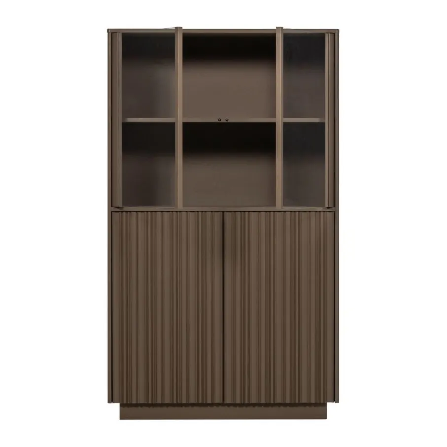 Vitrinekasten<WOOOD Vitrinekast Nova Truffel - 102x172x40 cm