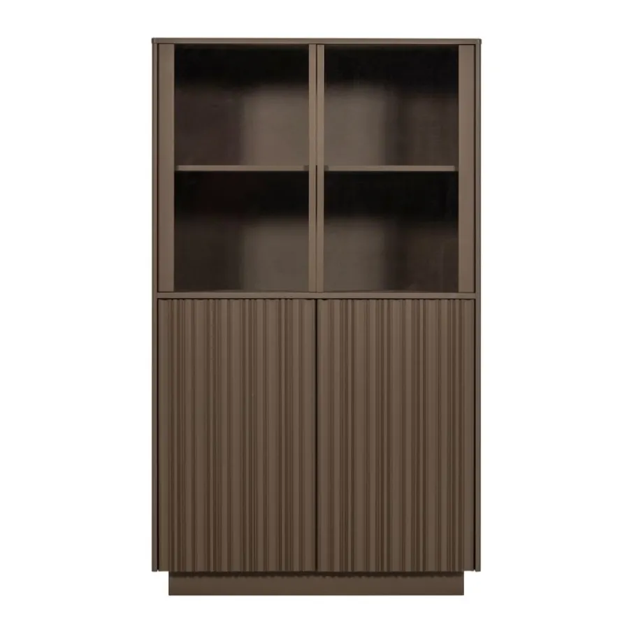 Vitrinekasten<WOOOD Vitrinekast Nova Truffel - 102x172x40 cm