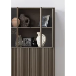 Vitrinekasten<WOOOD Vitrinekast Nova Truffel - 102x172x40 cm