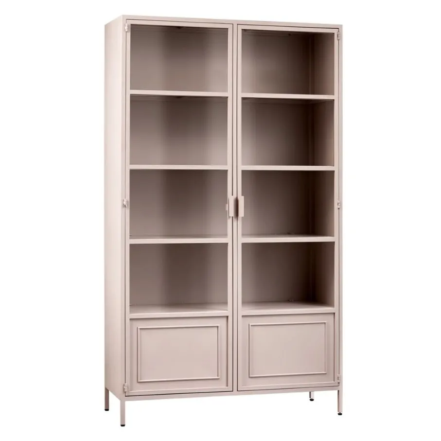 Vitrinekasten<WOOOD Vitrinekast Ronja Roze - 110x189x43 cm