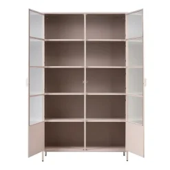 Vitrinekasten<WOOOD Vitrinekast Ronja Roze - 110x189x43 cm
