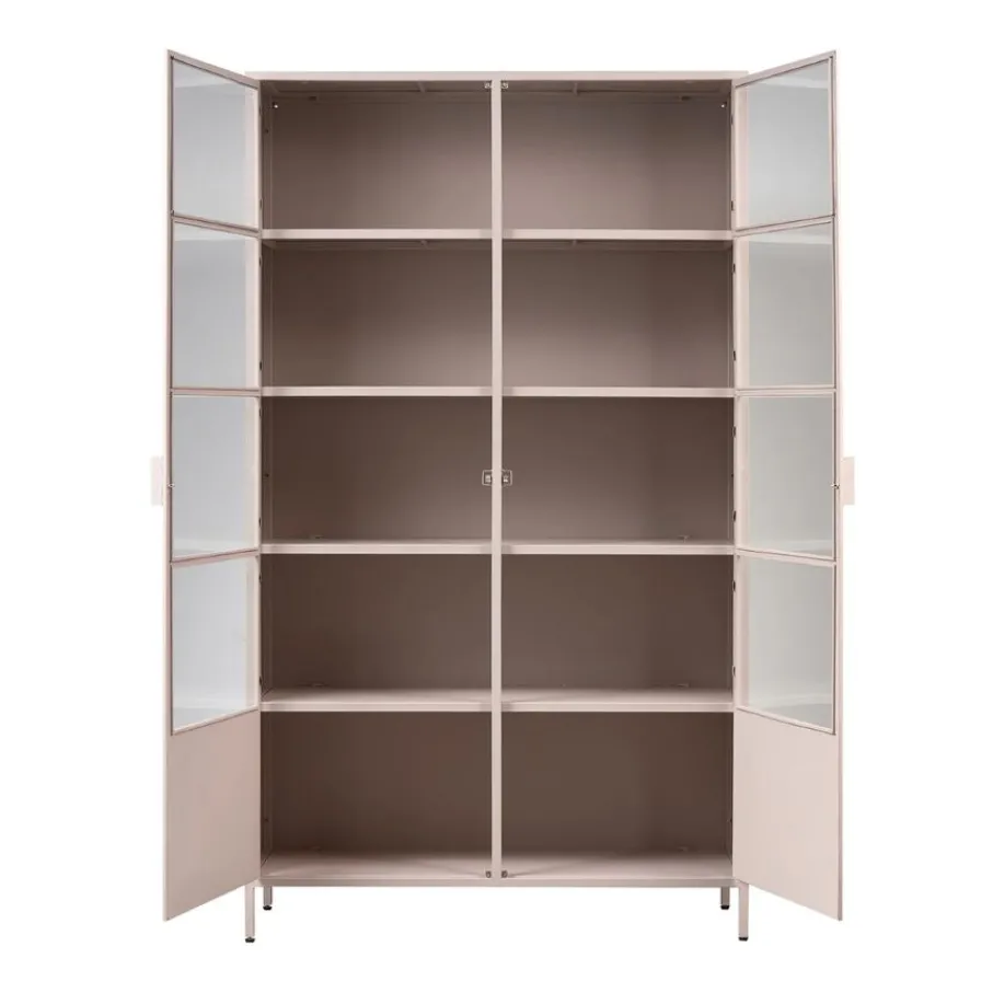 Vitrinekasten<WOOOD Vitrinekast Ronja Roze - 110x189x43 cm