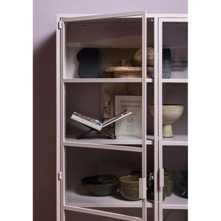 Vitrinekasten<WOOOD Vitrinekast Ronja Roze - 110x189x43 cm