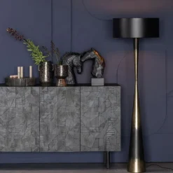 Vloerlampen<WOOOD Vloerlamp Blackout Too Zwart - E27 - 151 cm hoog
