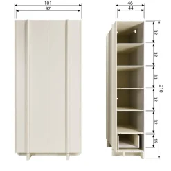 Wandkasten<WOOOD Wandkast Basu Dust - 101x210x46 cm