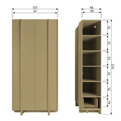 Wandkasten<WOOOD Wandkast Basu Moss - 101x210x46 cm