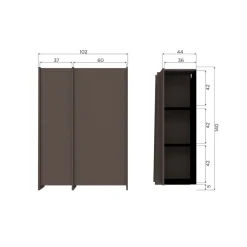 Wandkasten<WOOOD Wandkast Brock Middenbruin - 102x140x44 cm