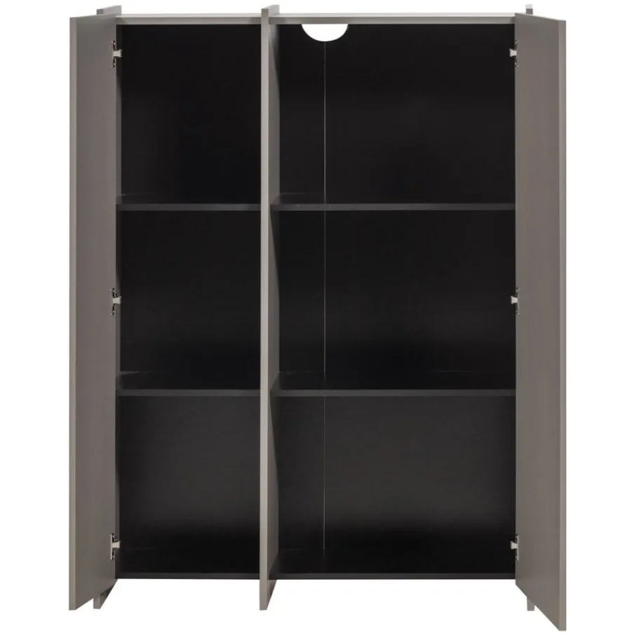 Wandkasten<WOOOD Wandkast Brock Warmgrijs - 102x140x44 cm