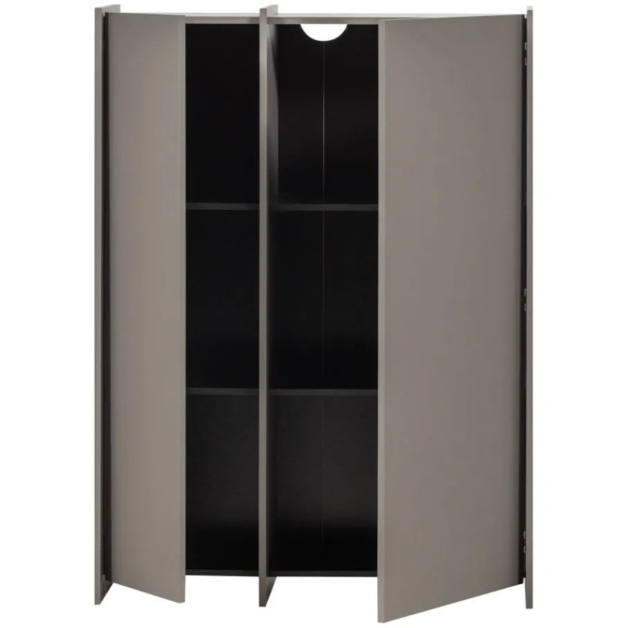 Wandkasten<WOOOD Wandkast Brock Warmgrijs - 102x140x44 cm