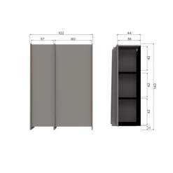 Wandkasten<WOOOD Wandkast Brock Warmgrijs - 102x140x44 cm