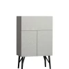 Wandkasten<WOOOD Wandkast Carved Greige - 90x146x46 cm