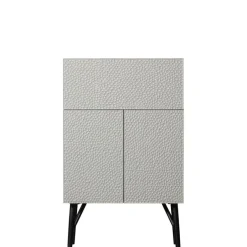 Wandkasten<WOOOD Wandkast Carved Greige - 90x146x46 cm
