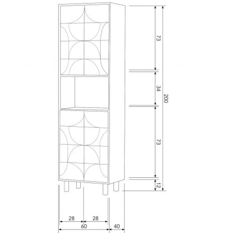 Wandkasten<WOOOD Wandkast Draw Bruin - 60x200x40 cm