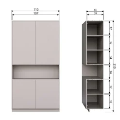 Wandkasten<WOOOD Wandkast Finca Mist - 110x210x40 cm
