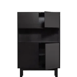Wandkasten<WOOOD Wandkast Finca Zwart - 110x170x40 cm